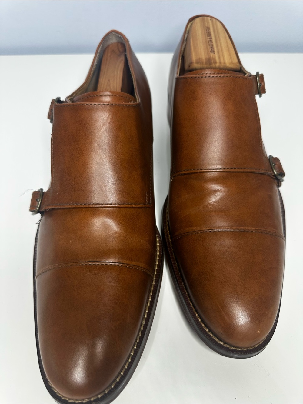 Cole Haan “Grand OS” Double Monk Strap Cap Toe Dress Shoes Mens Size 10.5 Brown - Picture 4 of 8